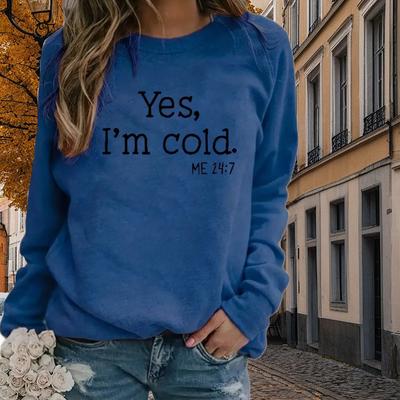 Autumn&Spring Clothing Personalized Letters Print Sweater Tops for Women Round Neck Long Sleeve