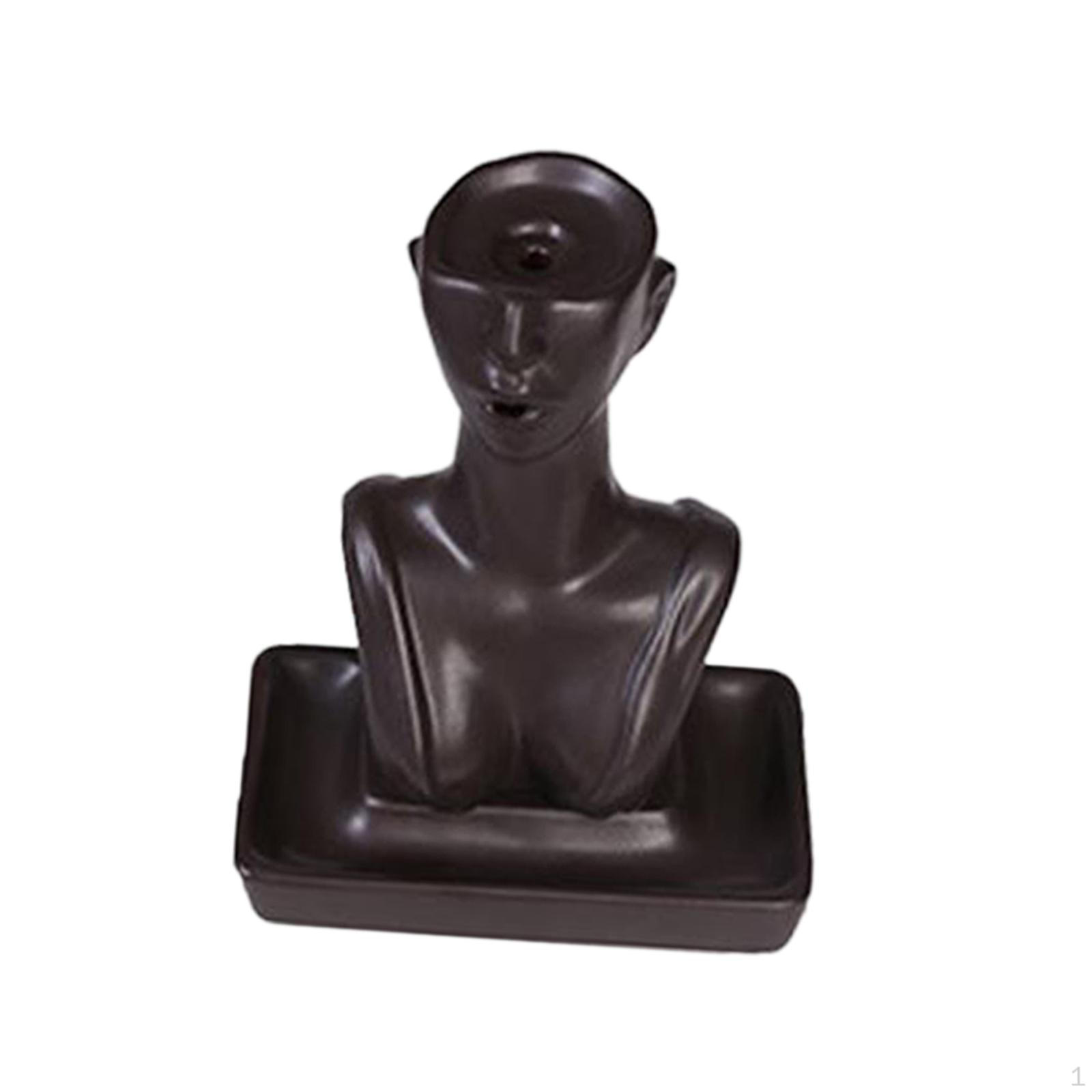 

Ceramic Censer Cone Incense Holder Decoration Desk Backflow Burner чорний