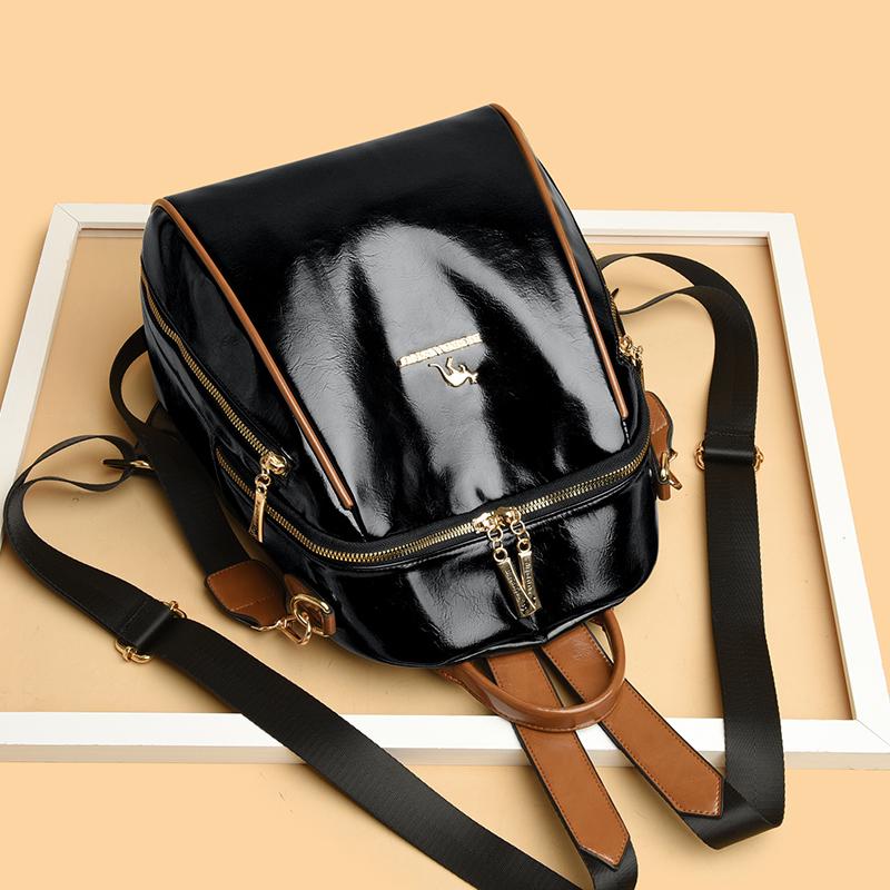 Měkký kožený batoh pro ženy, multifunkční cestovní batoh s velkou kapacitou, studentský školní batoh