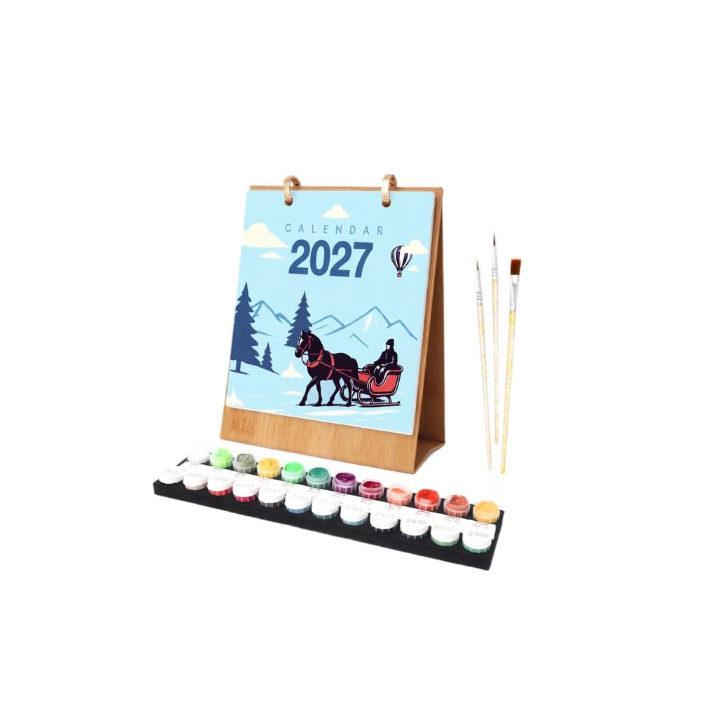 2027 Malen nach Zahlen Schreibtischkalender Kreativ Dekorativ