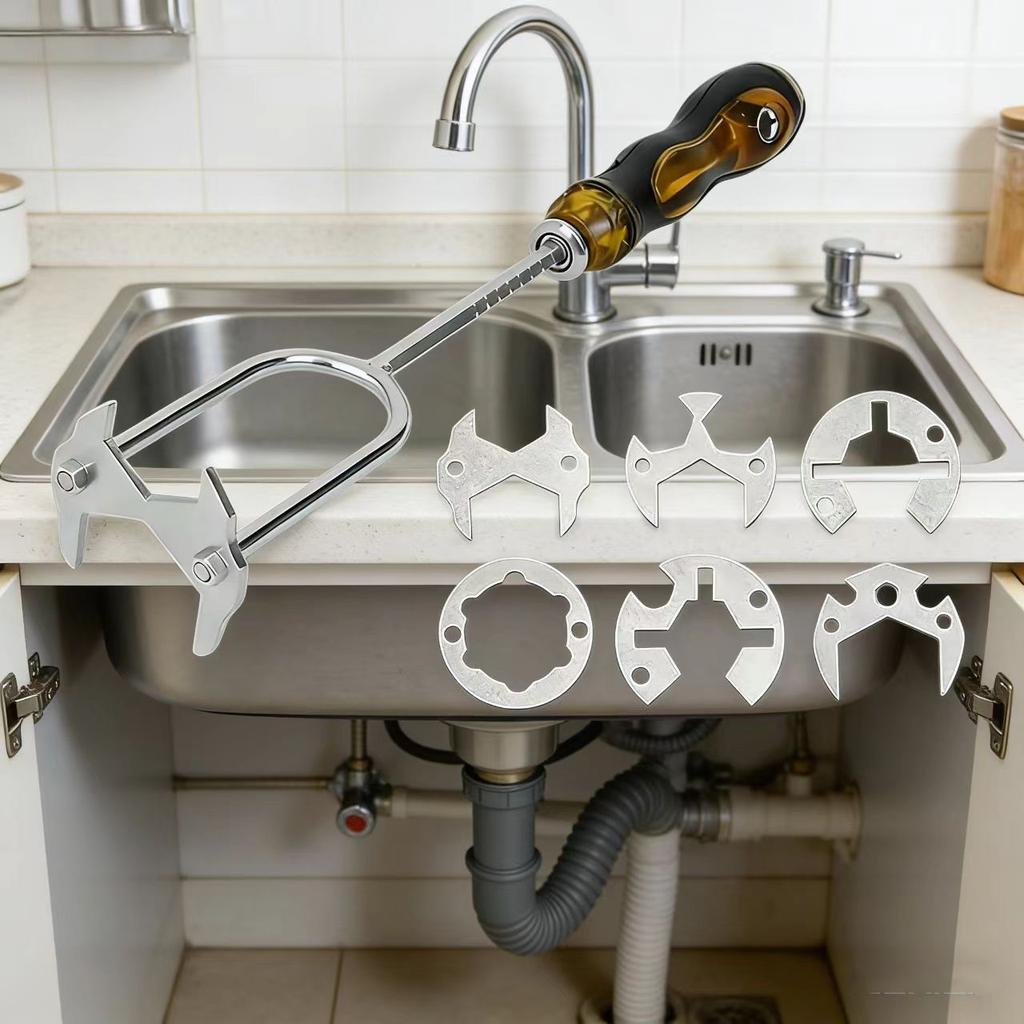 1set Adjustable Sink Wrench Basin Faucet Installer Wrench Removal Tool Plumbing Spanner Installation For Home Plumbing Tasks