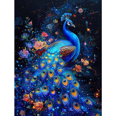 5d DIY Diamond Painting Cross Stitch Animal Blue Peacock Diamond Embroidery Mosaic Full Round Drill Home Decor