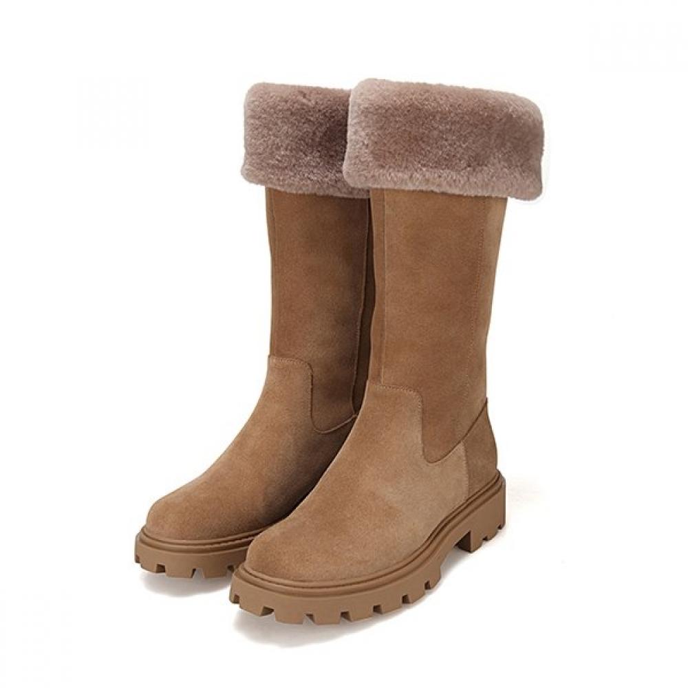 Barbara Leather Suede 4cm Half Boots Bbg853be 225mm