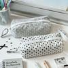 Ins Casual Style Polka Dot Pencil Case Large Capacity Korean Fashion Makeup Bag Portable Stationery Organizer for Students