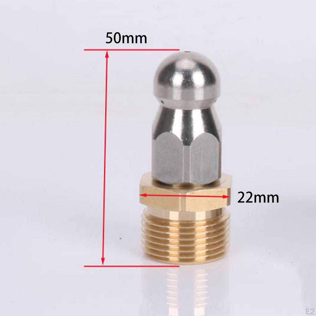 Drain Cleaning Nozzle, Jets for Jetting Hose, 1/4'' Quick Connect Washing Accessory, Rotating