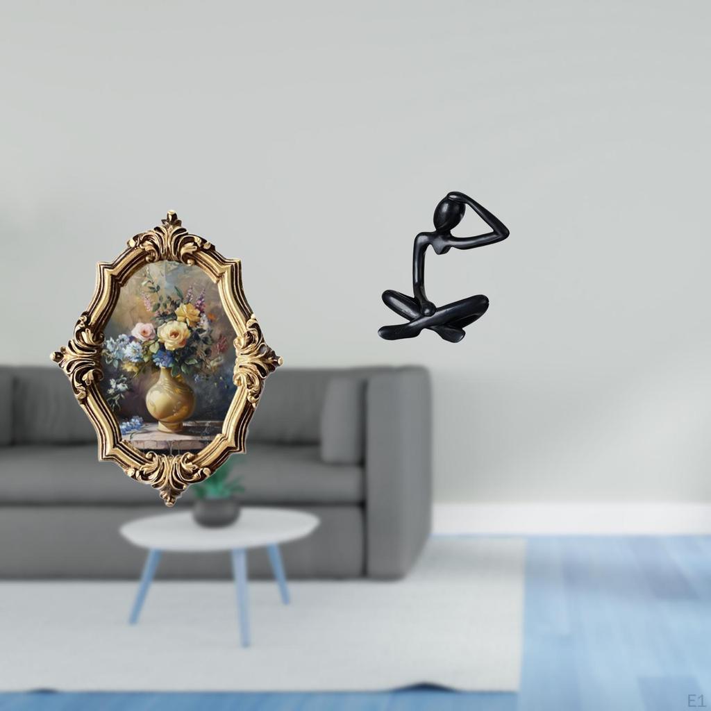 Vintage Resin Photo Frame and Thinker Abstract Statue Decorative Art Crafts Collection for Office