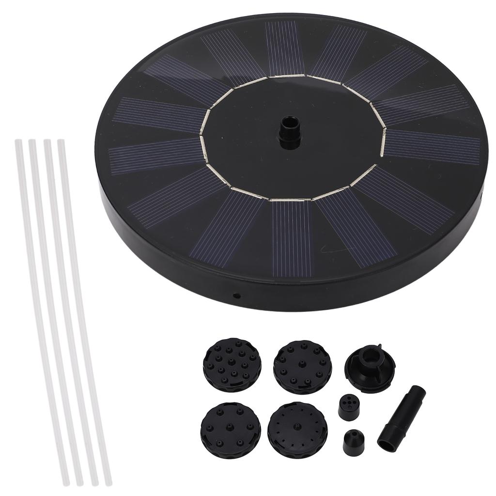 7V 1.5W Solarbrunnenpumpe mit 6 Düsen Wassersprühpumpe für Garten Schwimmbad Aquarium