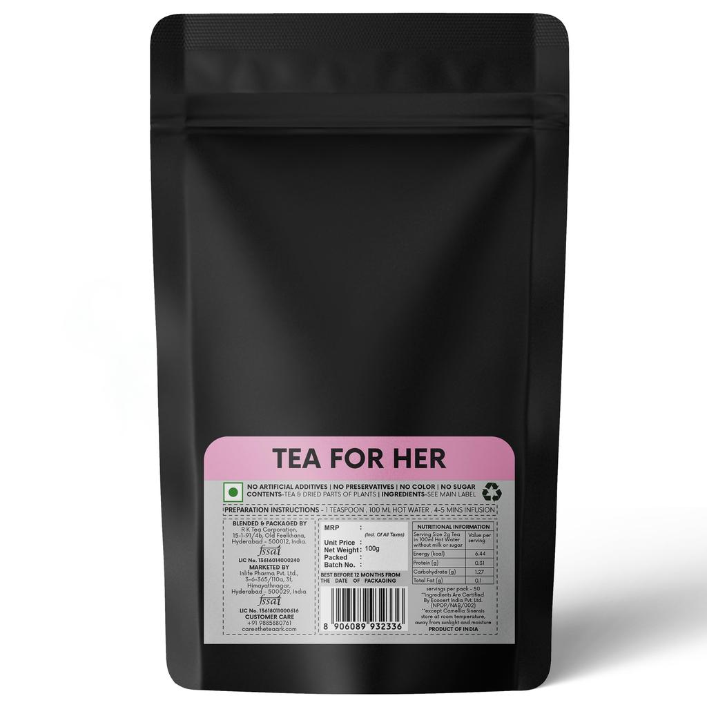 The Tea Ark Spearmint Tea For Her Pcos Pcod, Herbal Powder Tea For Women With (Shatavari & Fennel) Caffeine Free, Hormonal Balance, Reduce