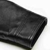 Men Jacket Faux Leather Solid Color Stand Collar Smooth Thick Warm Long Sleeve Zipper Neck Protection Motorcycle Windproof Cool Autumn Winter Jacket