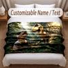 Coperta Morbida a Tema Dinosauri Personalizzata con Stampa Nome Testo Coperta Calda Decorazione Divano Casa Camera da Letto