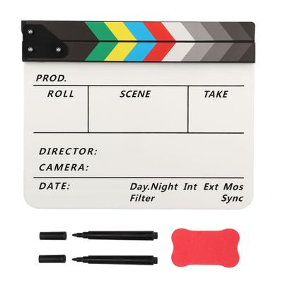 Filmklappe Knackiger Ton Bunt Tragbar Acryl Filmregisseur Klappe mit Stift Radiergummi