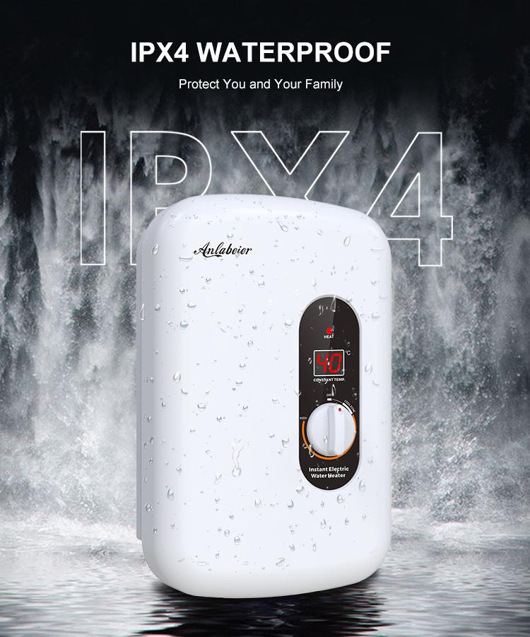 Compact Electric Water Heater with Adjustable Temperature for Shower and Bath, CE CB Certified
