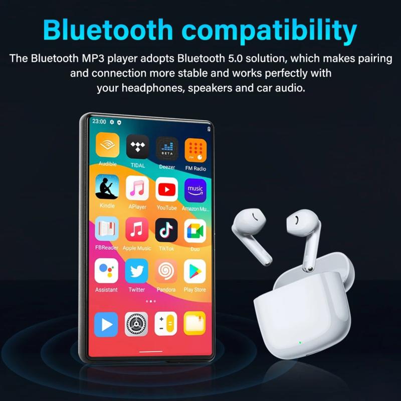 Mini WiFi MP4 Player Android 11 5.0" IPS Touchscreen 1080P Video Bluetooth MP3 Player Unterstützt Spotify/Pandora/Tidal/Deezer