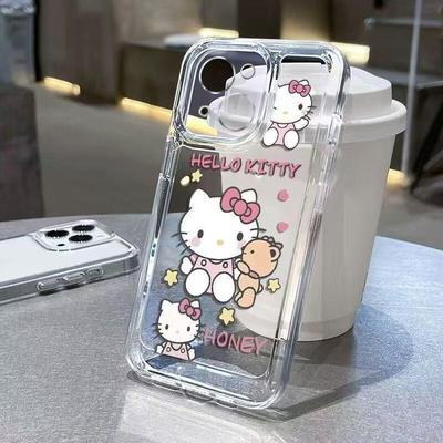 Sanrio Hello Kitty Transparent Phone Case for iPhone 12-16 Pro Max (14/15 Featured Style)