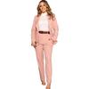 2024 Autumn Women's Solid Color Lapel Suit & Long Pants Two-Piece Set