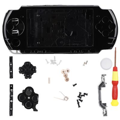 For PSP3000 Game Console Case Full Housing Shell With Screwdriver Wearable Compact(Black)