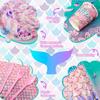 Mermaid Birthday Party Supplies Kit-132Pcs Mermaid Birthday Plates Tablecloth Balloons Etc Mermaid Birthday Decorations for Girls
