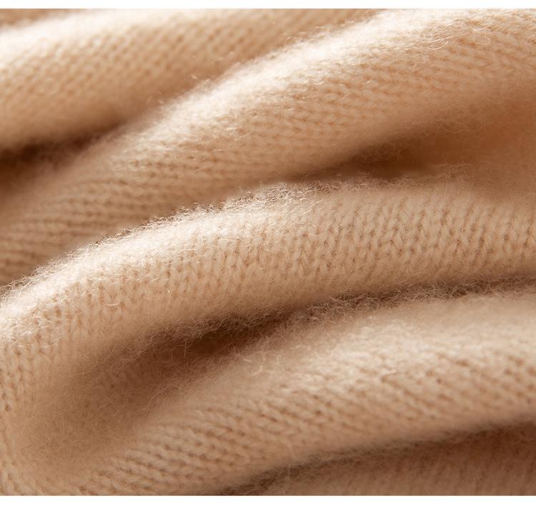 Women's High-Neck Cable Knit Cashmere Sweater: Pullover, Loose Fit, Raglan Long Sleeves - Perfect Base Layer for Autumn and Winter.