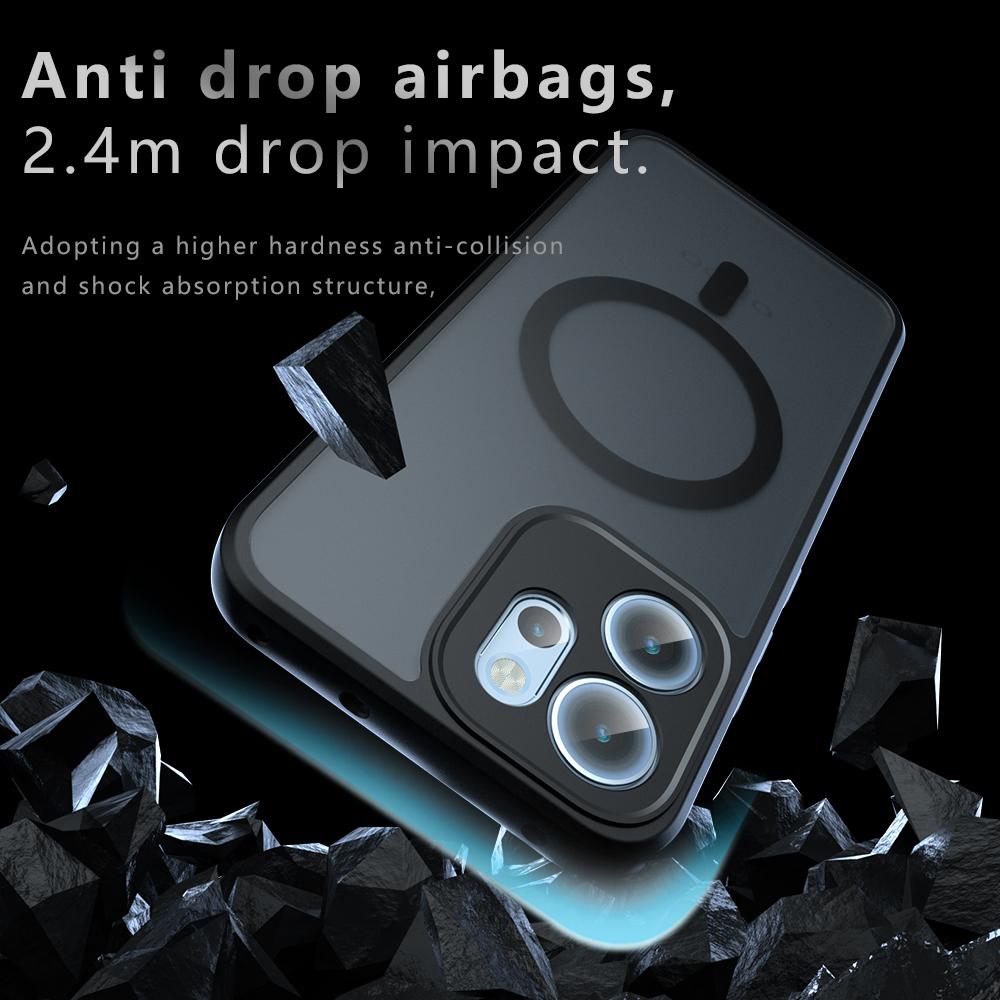 For Oppo Reno14 F 5G Case Compatible with MagSafe TPU+PC Matte Skin Touch Phone Cover