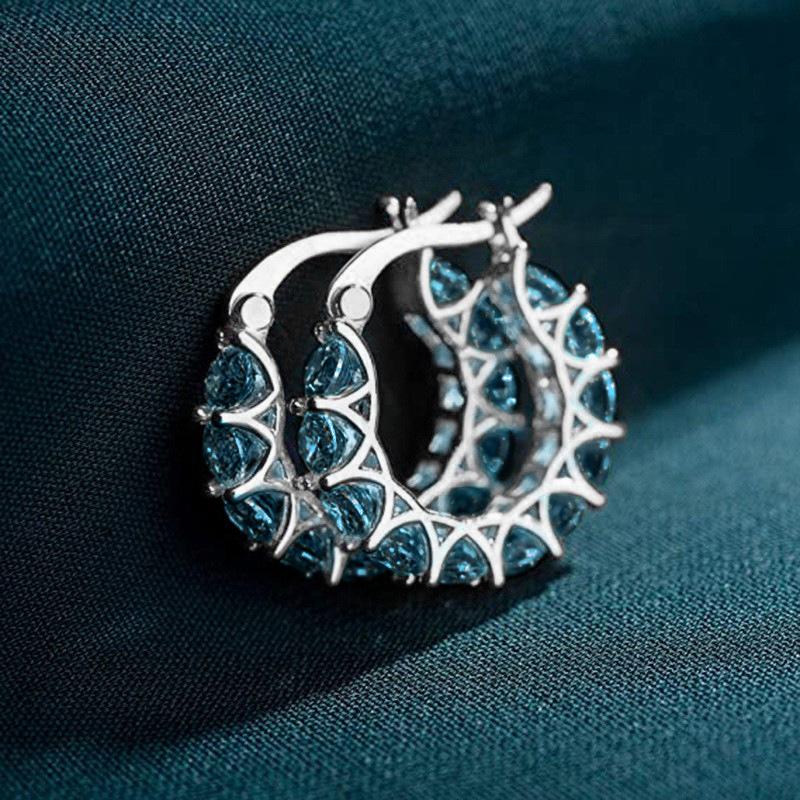 Huitan High Quality Cubic Zirconia Women Hoop Earrings Stylish Girl Accessories Party Daily Wearable Fashion Jewelry Drop Ship