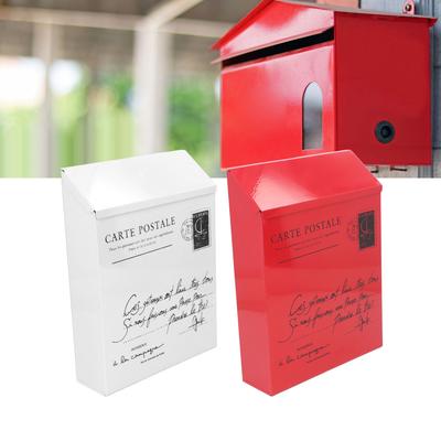 Iron Mailbox Wall Mounted Rustic Locked with 2 Keys 3 Hooks Waterproof Suggestion Box for Home Locked Mailbox