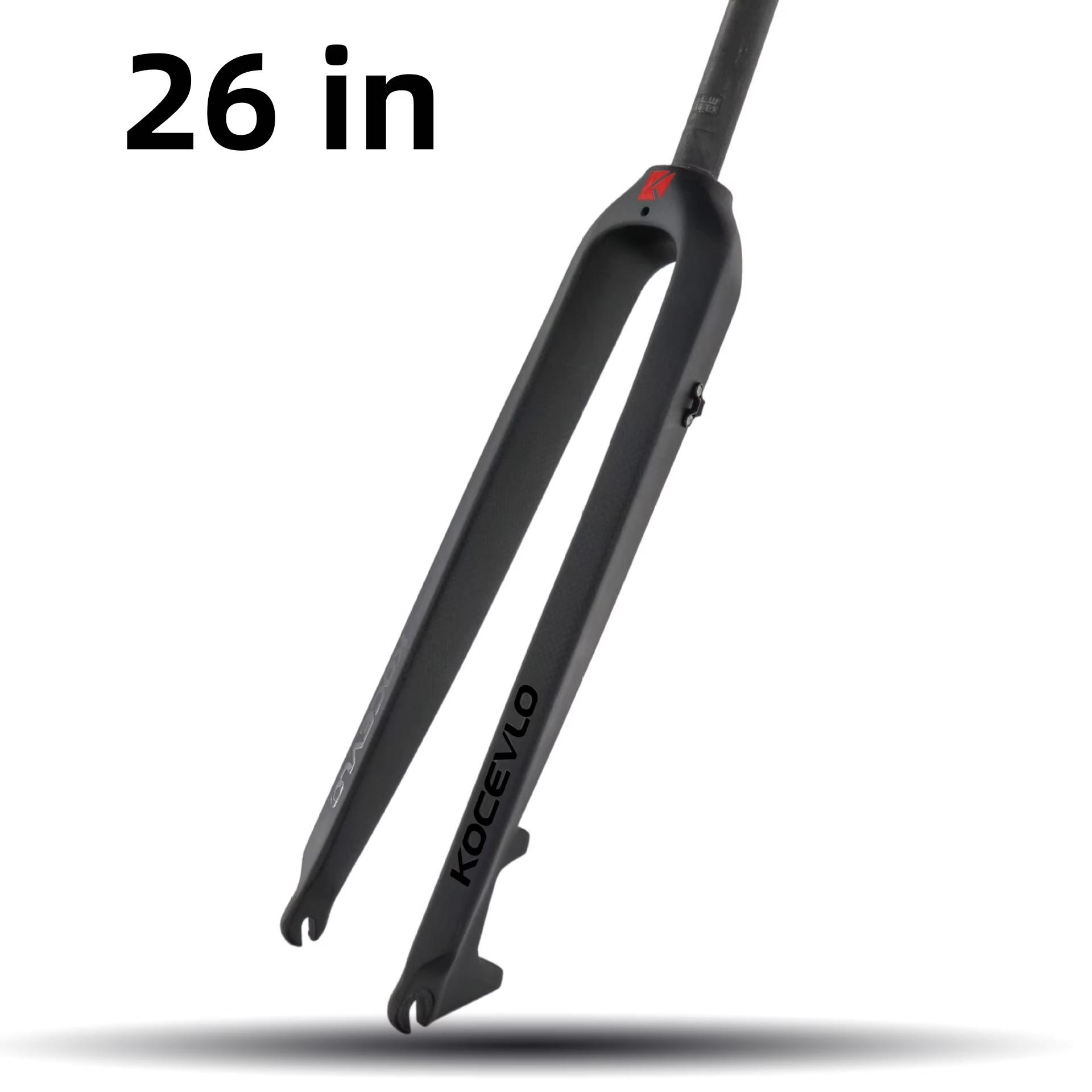 KOCEVLO Full Carbon MTB Fork 26/27.5/29er Quick Release Ultralight T800 Hard Fork 3K Full Carbon Rigid Bicycle Fork 26in