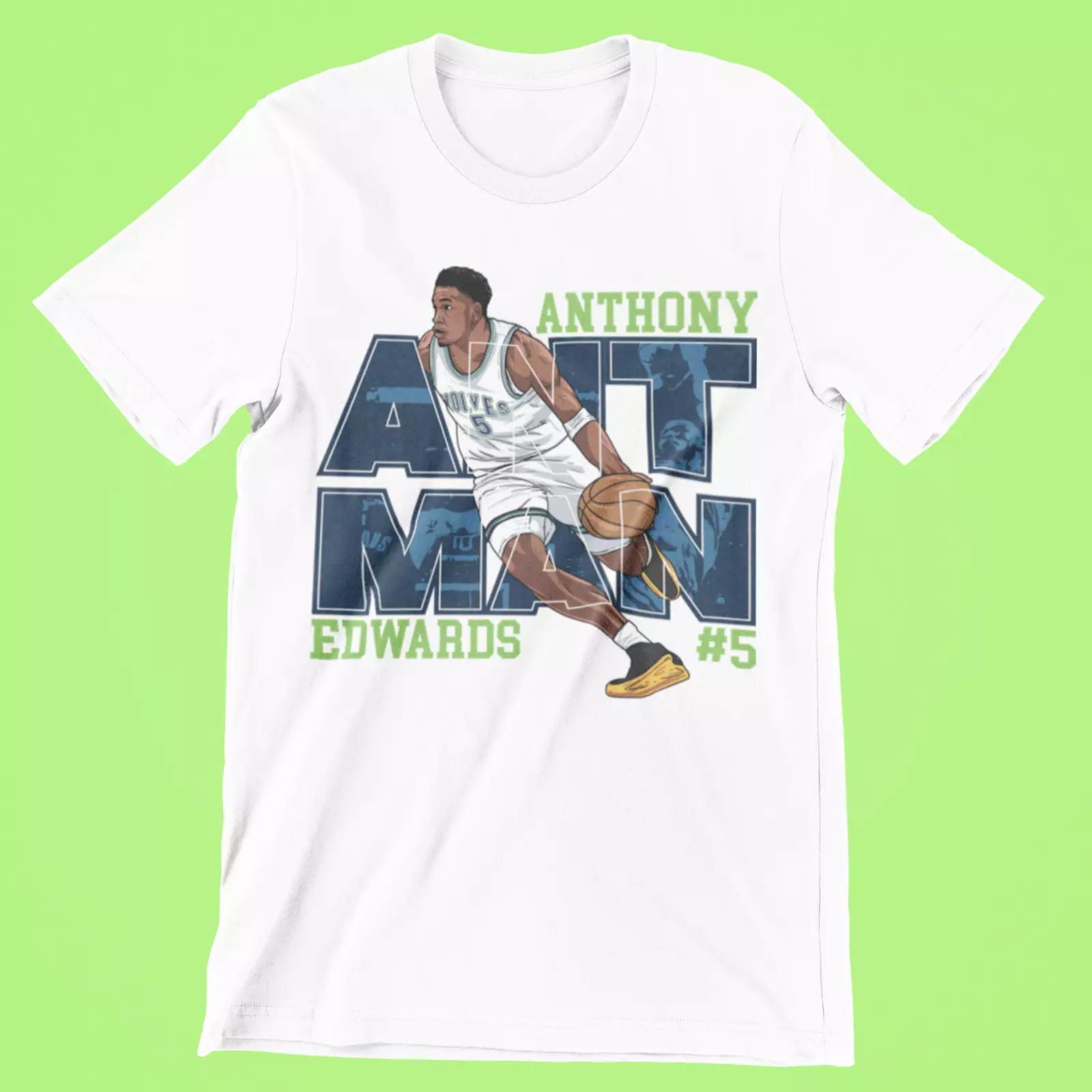 

Anthony Edwards ANT MAN New Minnesota Timberwolves NBAT Shirt Men s Women s T-Shirt Summer Vintage Fashion Streetwear 5XL різнокольоровий