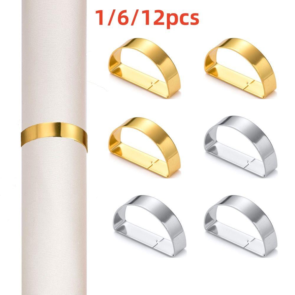 1/6/12pcs Metal Napkin Holder D-shaped Dinnig Table Decoration For Wedding Birthday Party