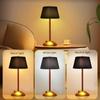 Metal Rechargeable Led Desk Lamp with Fabric Shade Wireless Dimmable Creative Mood Light Portable Touch Ambient Light for Living Room