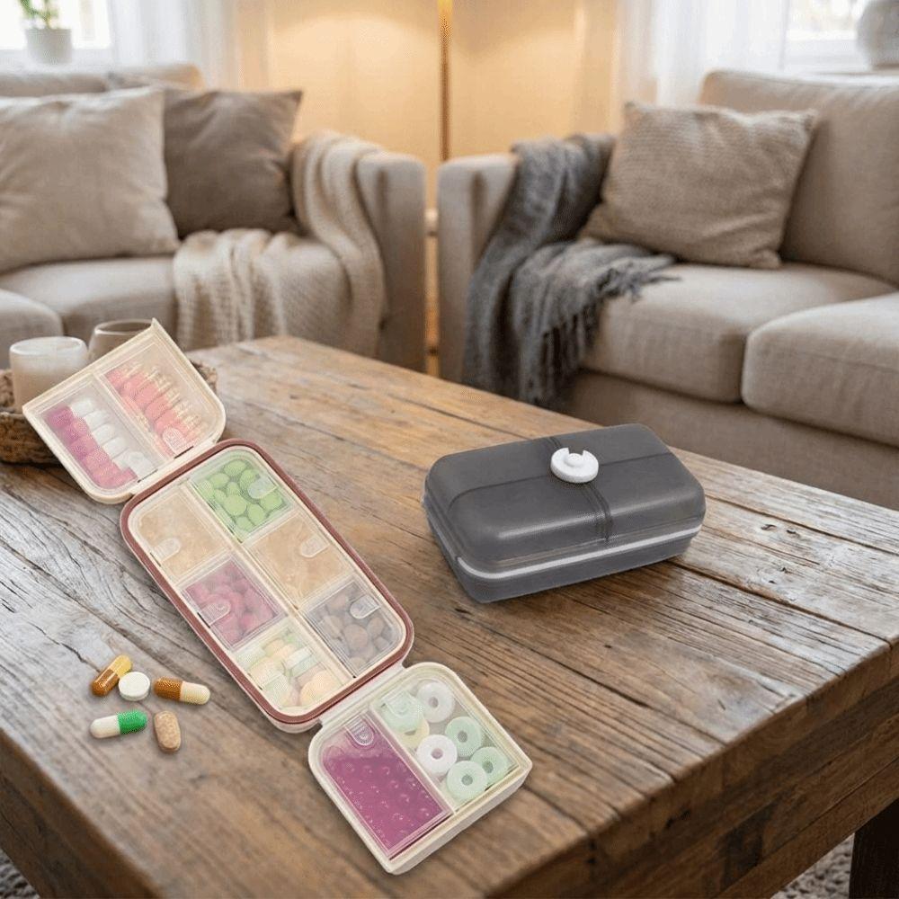 Versiegelte wöchentliche Pillendose Kunststoff-Pillenspender Schmuckaufbewahrungsbox Pillenaufbewahrungsbox Zuhause