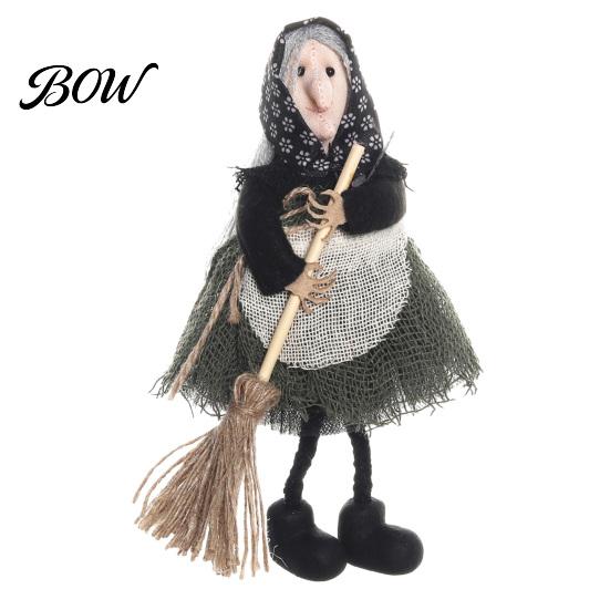 Realistic Halloween Patterns Witch Broomstick Hanging Ornament, Spooky Fabric Pendant for Party Bar Celebration Decor Home, Trick or Treat Festive