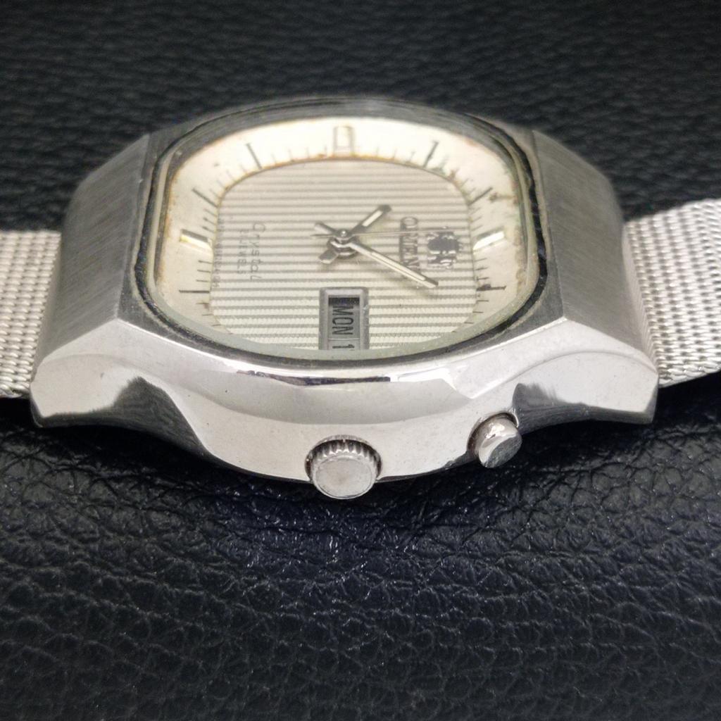 VINTAGE ORIENT CRYSTAL AUTOMATIC JAPAN 46941 HERREN ORIGINAL ZIFFERBLATT UHR a703346-1