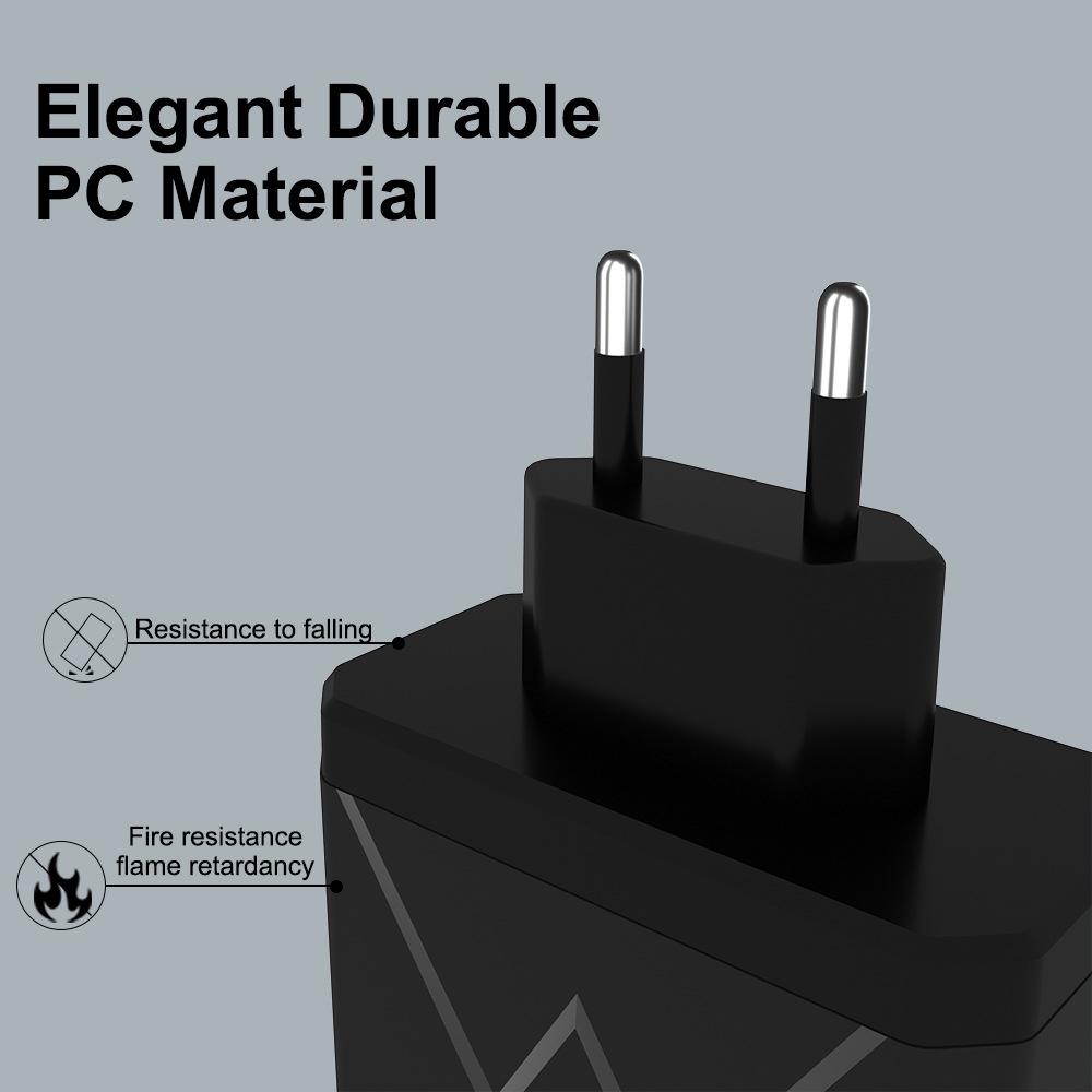 PD 25W 6-Port Fast Charger: 3 USB, 3 PD 55W with QC3.0 – EU, UK, AU Plugs