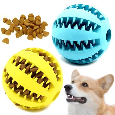 Juguetes para perros de goma Natural, mordedores de juguete para perros, Bola de tratamiento de limpieza dental, bola elástica interactiva extrafuerte de 5cm para productos para mascotas