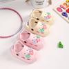 New Flower Flat Solid Non-Slip Sandals Summer Children's Shoes For Girls Casual Soft PVC Beach Sandal Quick-drying Outdoor Shoes
