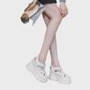 Roman-Style Women's Semi-Hollow Leather Sandals with Hidden Heel, Platform Thick Sole, Closed Toe, Outdoor Wear for Petite Women.