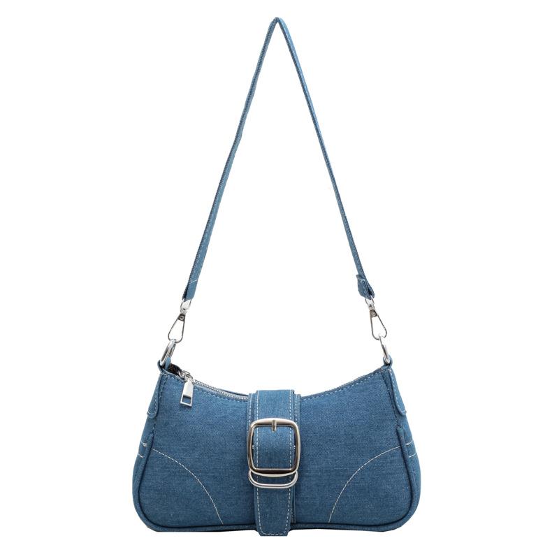 Niche design denim bag summer new popular simple messenger bag fashion shoulder armpit small square bag