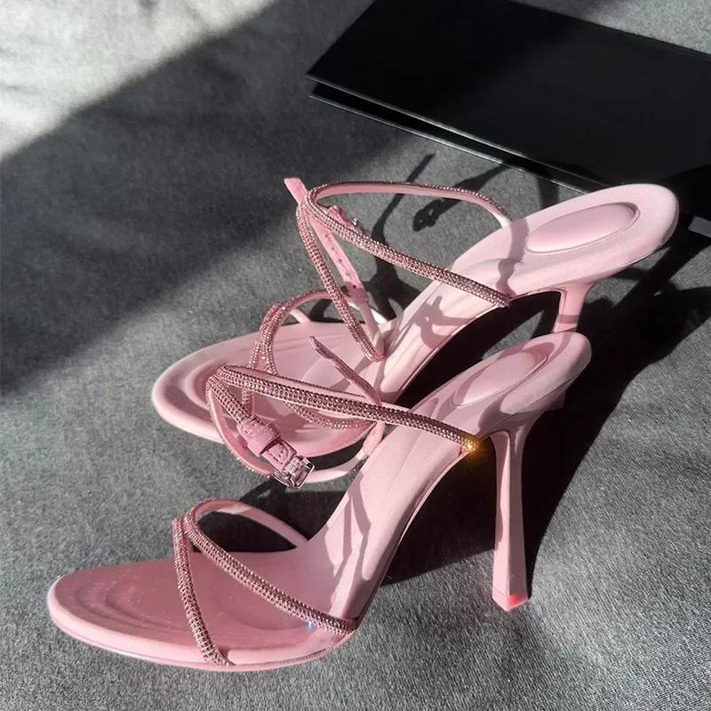 Fashion Design Sandals Women 2025 Summer Sexy Open Toe High Heels Pumps Party Dress Shoes Luxury Sandals for Women