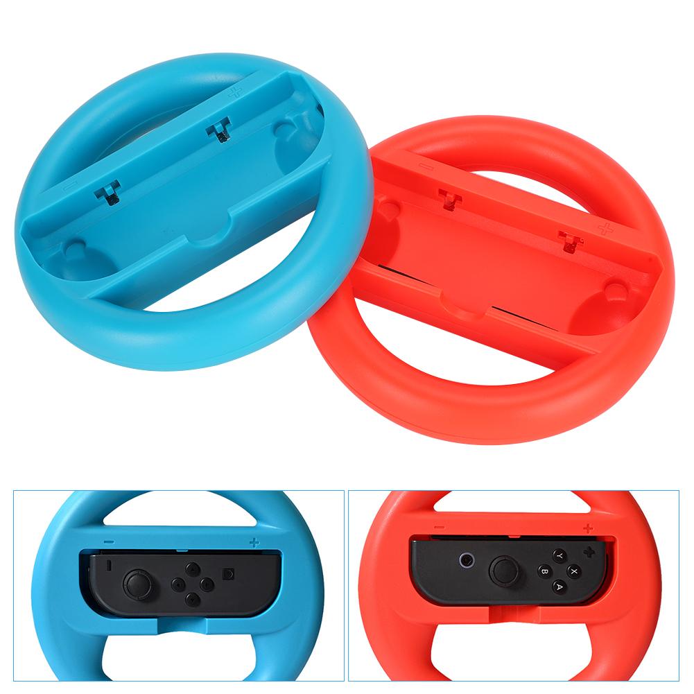 Racing Game Controller for Mario Kart Left and Right Grip Steering Wheel Handle for Switch(RedBlue )
