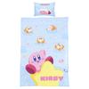 MORIPiLO Kirby Duvet Cover Set (Warp Star Sleep Waddle Dee Duvet Cover & Pillowcase) Soft Peach Skin Single 150x210cm Blue Cute Bedding Set 2 Pieces C