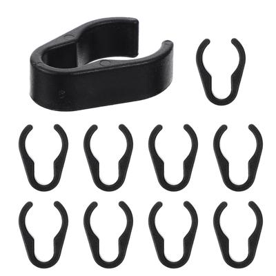 NUOBESTY Microphone Cable Clip Set 10 Pieces Plastic Cable Clamp Black 1.38×0.98×0.43 Inches Durable Flexible Cable Management Home Classroom Stage