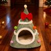 Christmas Tree Cat Housecat Mat Beds Winter Warm Cat Bed Pet Mattress Warm Cat Dog Sleeping Nest Cave for Small Dogs Cat