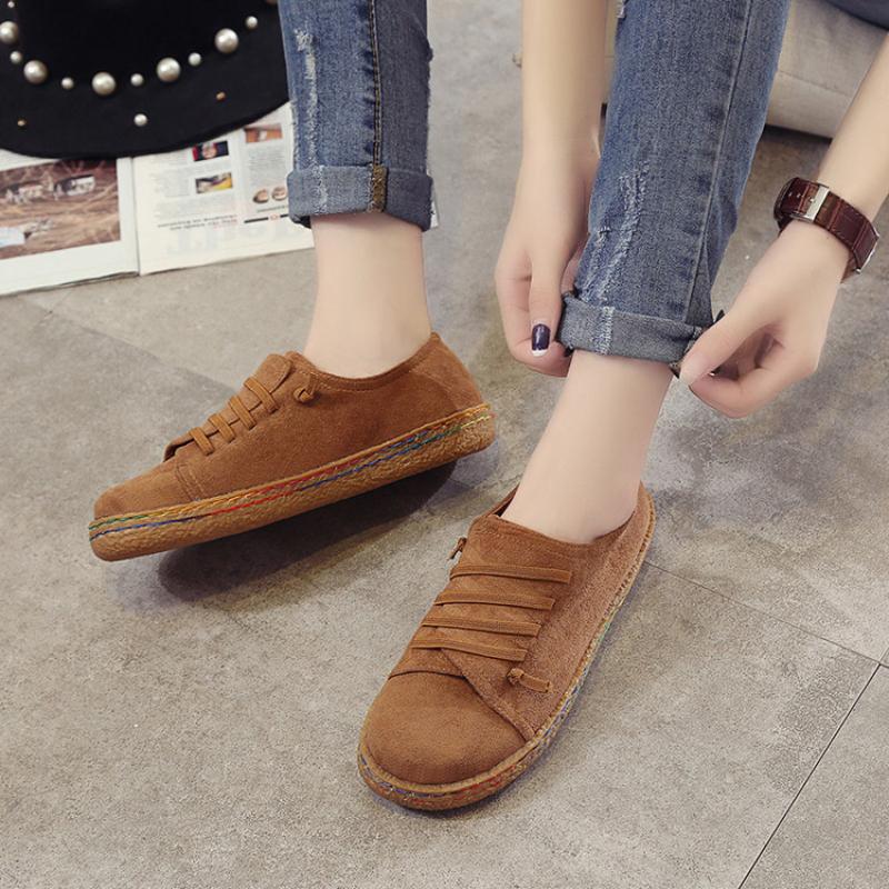 SyfIyno New Flat Shoes, Soft Top Versatile Casual Shoes, Korean Version, Shallow Mouth Student Single Shoes
