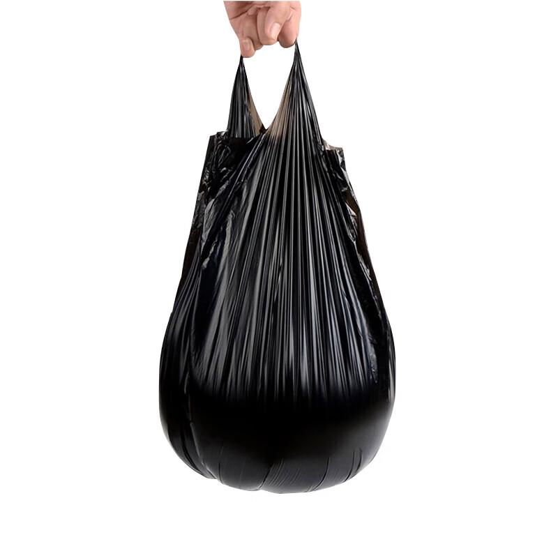 NHZHIW Thickened Black Vest-Style Garbage Bags, 50 Count