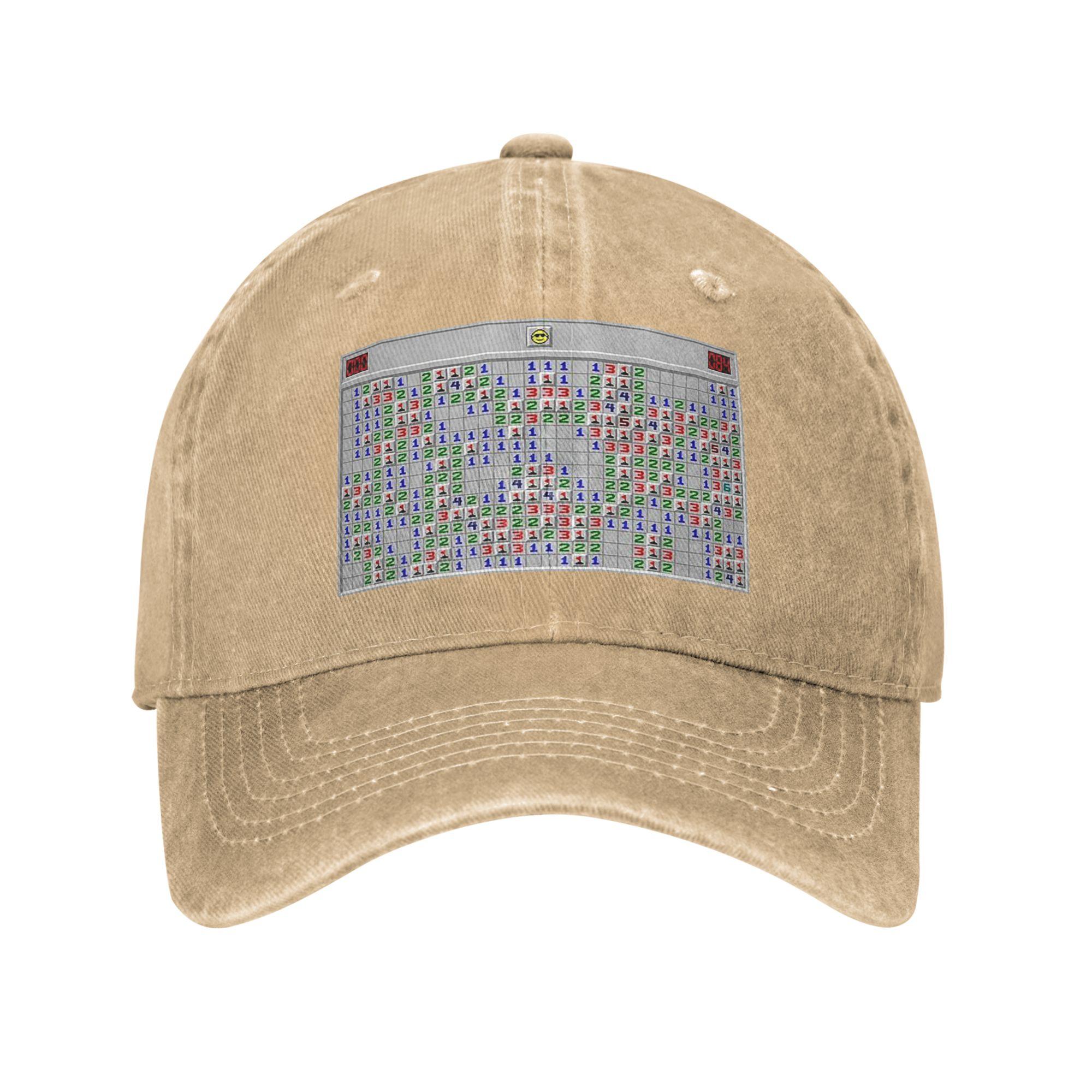 

Unisex Baseball Hats Minesweeper Fun Game Denim Fabric Outdoor Baseball Caps Hip Hop Cap Casquette One Size