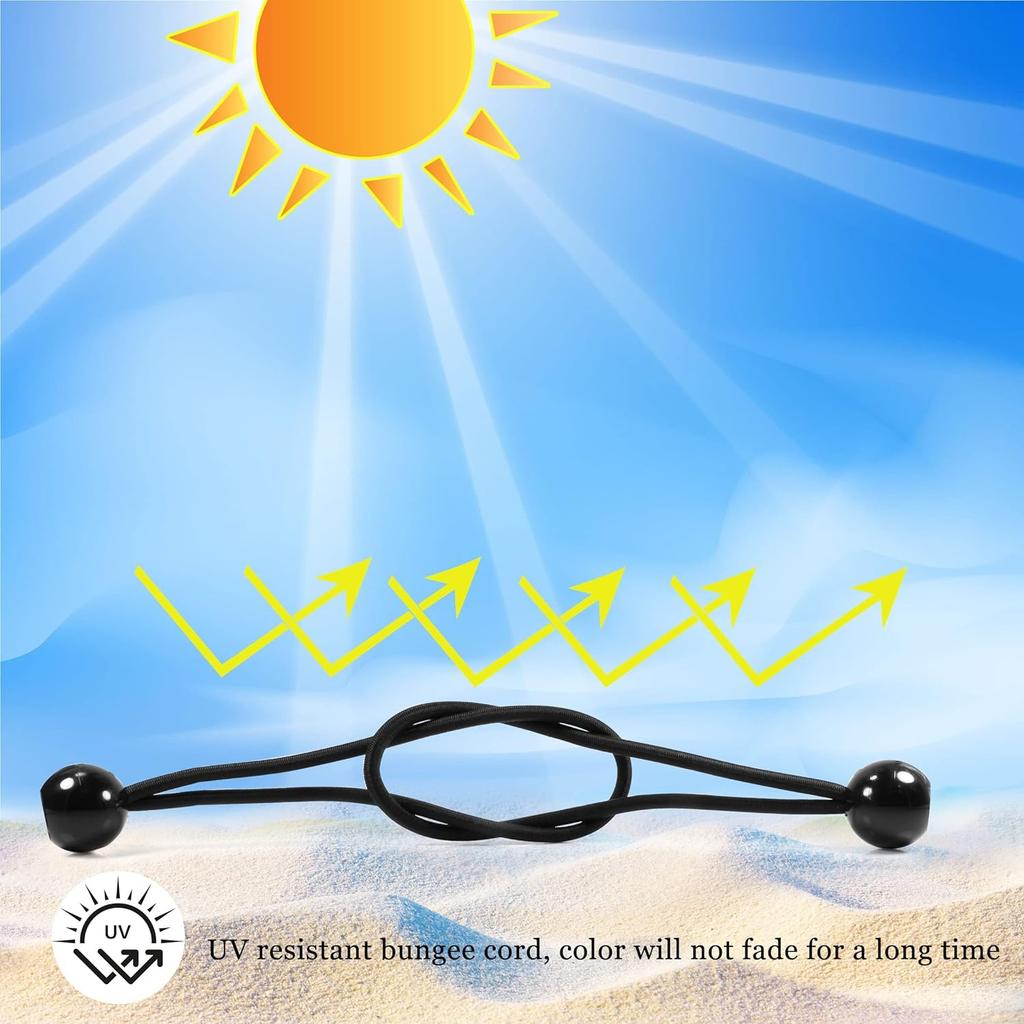 Ball Bungee Cords 4/6/9 Inch,50 Pcs Tarp Ball Bungee Ties Heavy Duty Canopy Tie Downs For Camping,Tent Poles With Uv Resistant