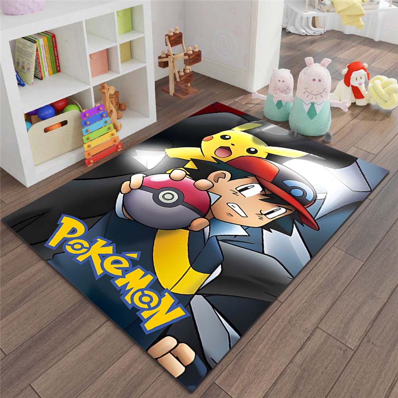 Japan P-Pokemon Pikachu Pattern Cartoon Carpets for Living Room Bedroom Bedside Floor Mat Area Rug Home Decor Luxury Gifts