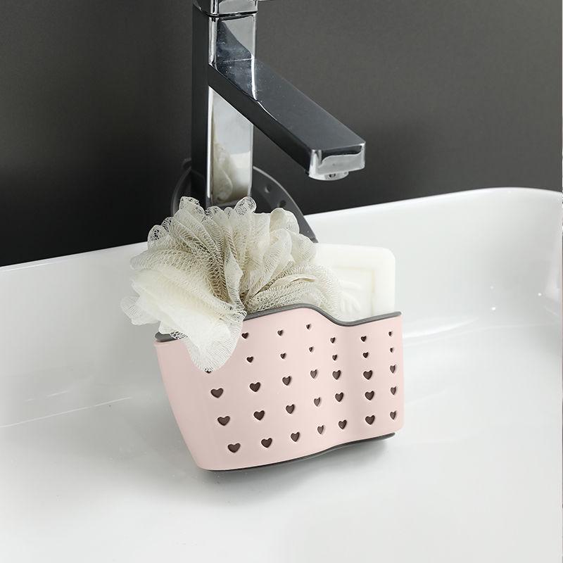 Double-Layer Sink Sponge Organizer and Hanging Drain Basket