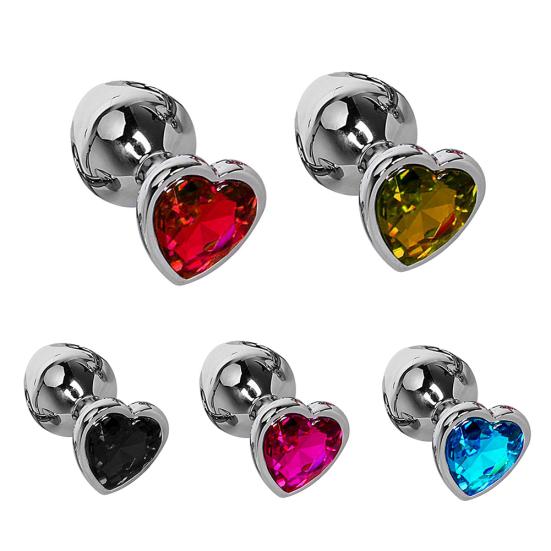 Love Heart Rhinestone Stainless Steel Anal Plug Prostate Massage Adults Sex Toy