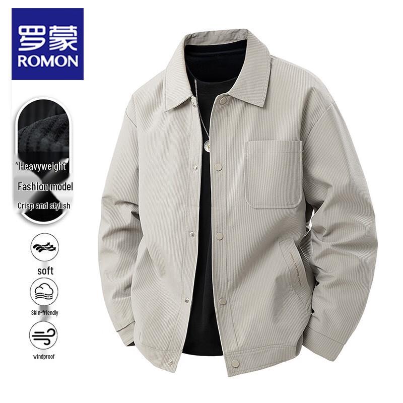 

ROMON Men s Casual Lapel Jacket 4XL